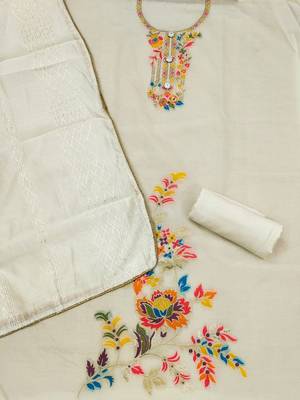 printed embroidered unstitched dress material 3