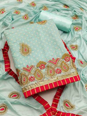 embellished unstitched dress material 1