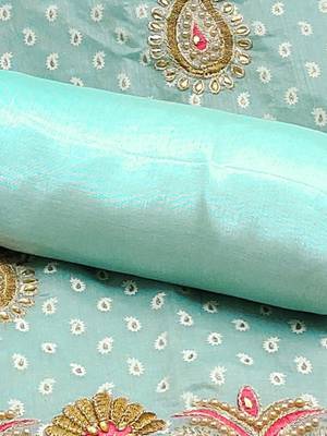 embellished unstitched dress material 4