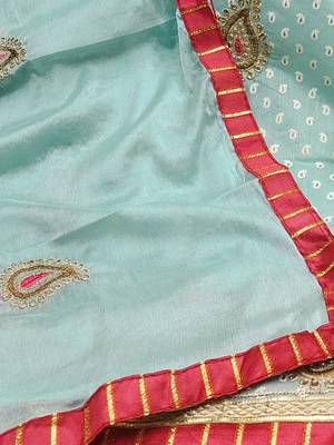 embellished unstitched dress material 5