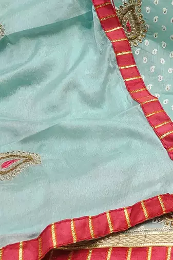 embellished unstitched dress material