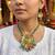 Festive peacock multi color fabric handcraft necklace set suitable for cultural parties