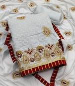 embellished unstitched dress material