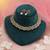 Traditional ethnic maroon & green color meenakari necklace set for festive outfits