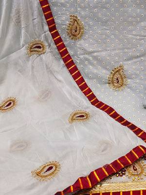 embellished unstitched dress material 4