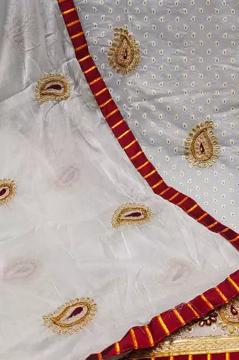 embellished unstitched dress material