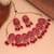 Vibrant ruby red color meenakari necklace set specially designed for wedding wear