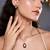 Classic crimson red color fashion chain pendant with earring set for celebrations