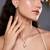 Soft delicate peach color fashion chain pendant with earring set for minimalist style