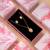Soft delicate peach color fashion chain pendant with earring set for minimalist style