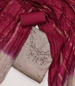 ethnic motifs embroidered sequinned unstitched dress material
