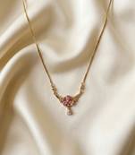Soft powder light pink color fashion necklace created for delicate daily wear