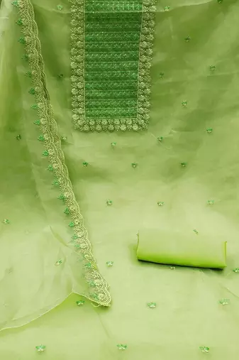 embroidered organza unstitched dress material