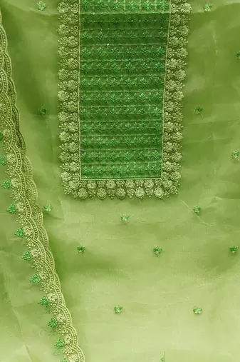 embroidered organza unstitched dress material