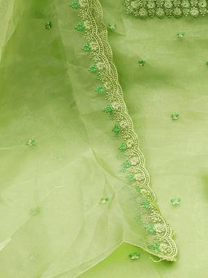 embroidered organza unstitched dress material 5