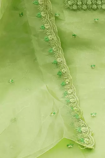 embroidered organza unstitched dress material
