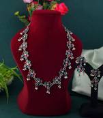 Vibrant cultural color meena work oxidised necklace set styled for festival occasions