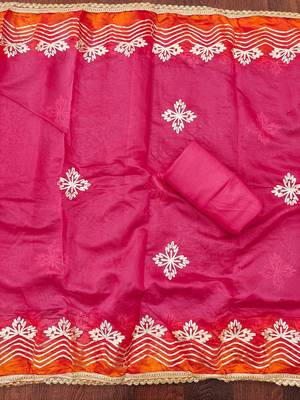 printed organza unstitched dress material 3