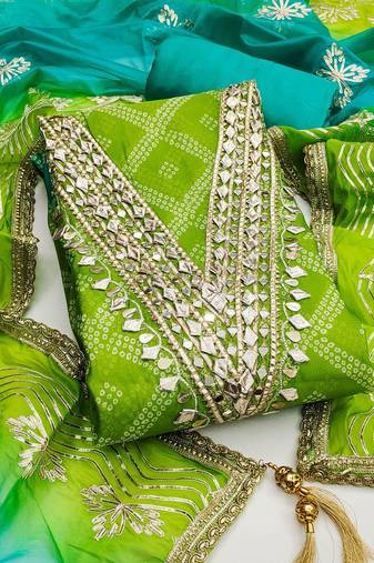 printed organza unstitched dress material