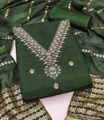 floral embroidered sequinned unstitched dress material
