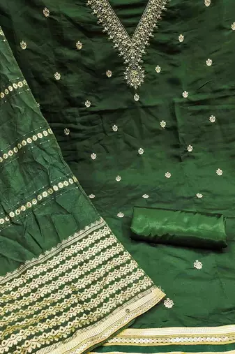 Floral Embroidered Sequinned Unstitched Dress Material