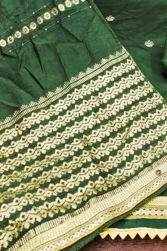 Floral Embroidered Sequinned Unstitched Dress Material