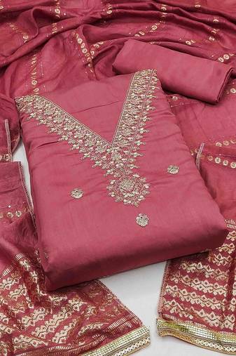 Embroidered Unstitched Dress Material