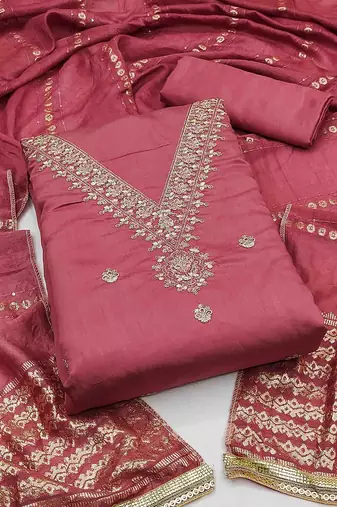Embroidered Unstitched Dress Material
