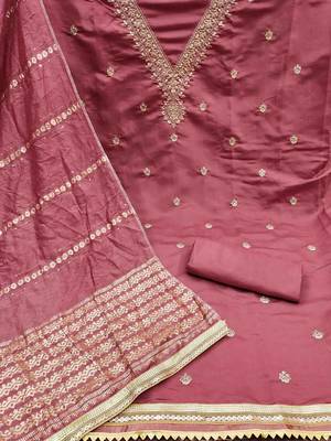 embroidered unstitched dress material 2