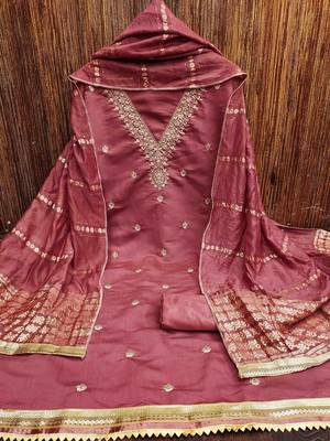 embroidered unstitched dress material 3
