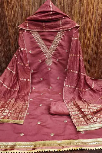 Embroidered Unstitched Dress Material