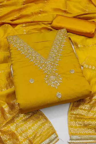 Embroidered Unstitched Dress Material