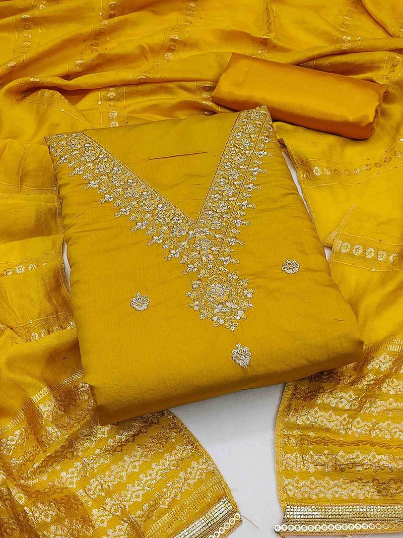 Embroidered Unstitched Dress Material