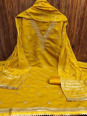 embroidered unstitched dress material 2