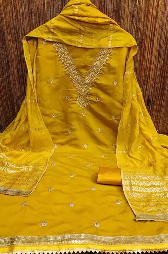 Embroidered Unstitched Dress Material