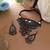 Exquisite polish silver color oxidised necklace set designed for elegant evening wear