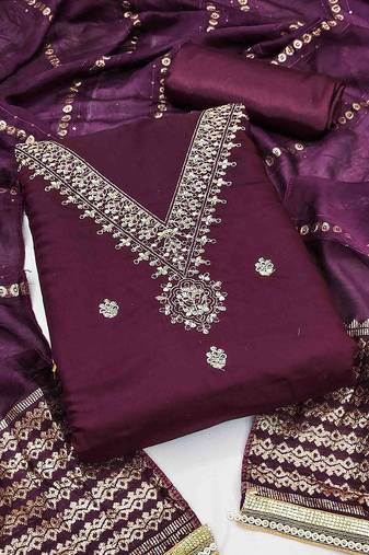 embroidered unstitched dress material