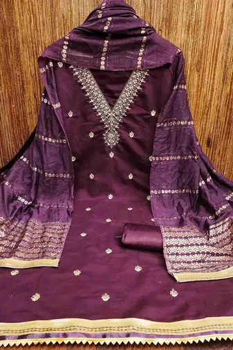 Embroidered Unstitched Dress Material