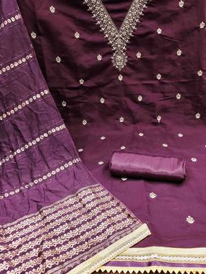 embroidered unstitched dress material 3