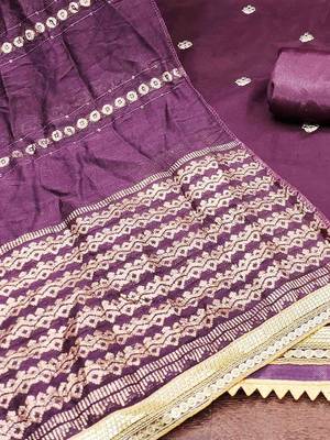 embroidered unstitched dress material 5