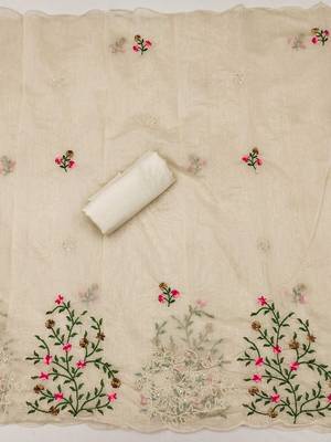 embroidered art silk unstitched dress material 3