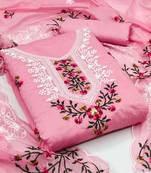 embroidered art silk unstitched dress material