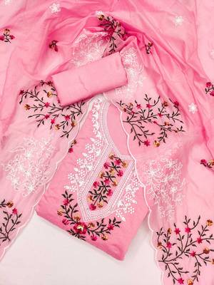 embroidered art silk unstitched dress material 2