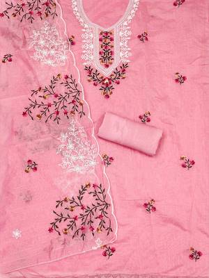 embroidered art silk unstitched dress material 4