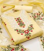 embroidered art silk unstitched dress material