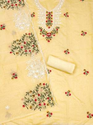 embroidered art silk unstitched dress material 4