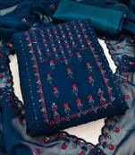 floral embroidered unstitched dress material