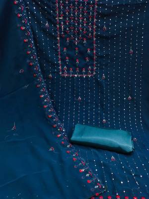 floral embroidered unstitched dress material 3