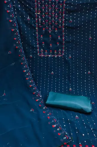 Floral Embroidered Unstitched Dress Material