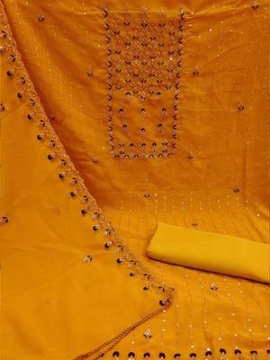 floral embroidered unstitched dress material 3